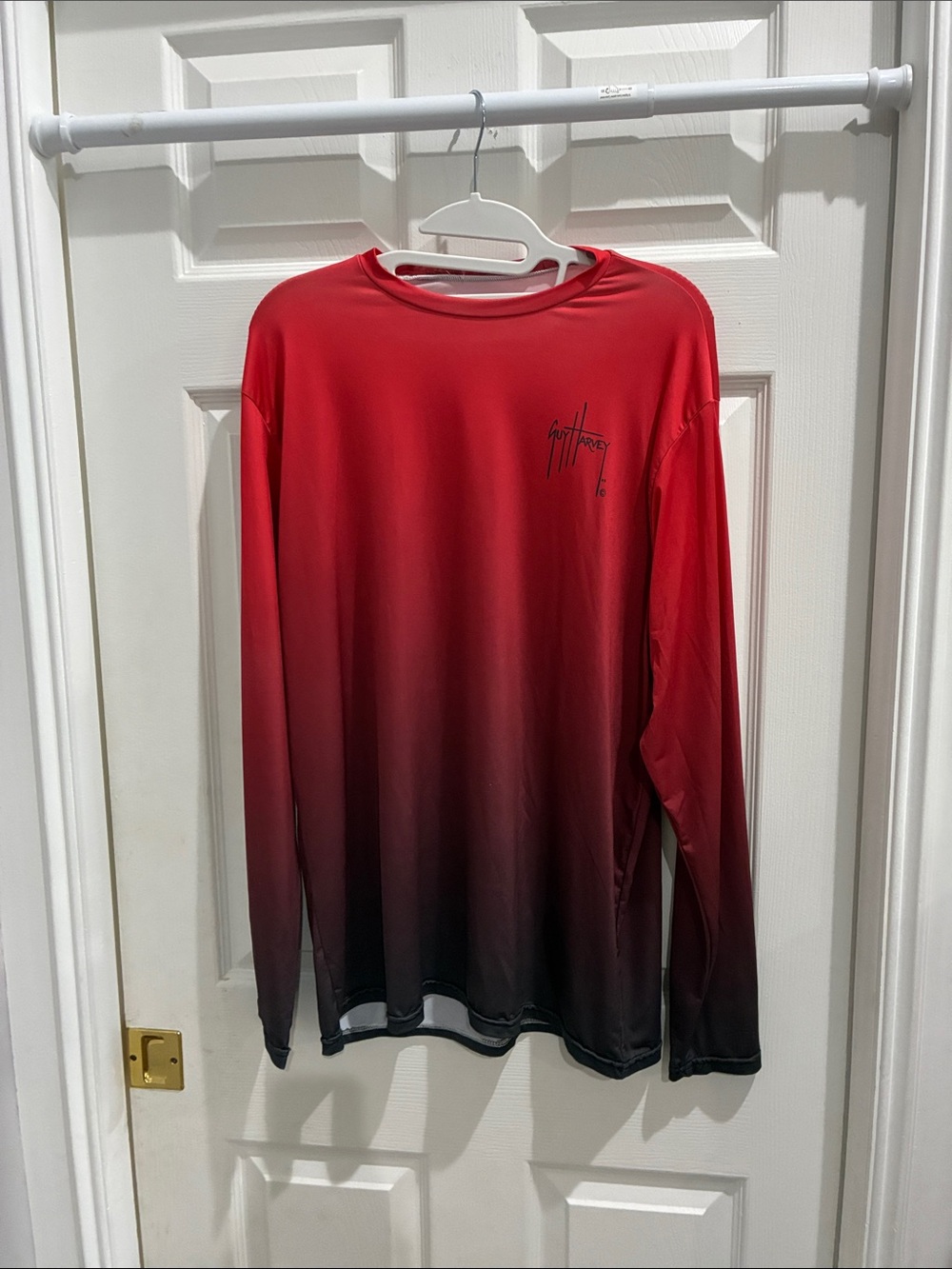 Guy Harvey Red to Black Ombre Long-Sleeve Shirt